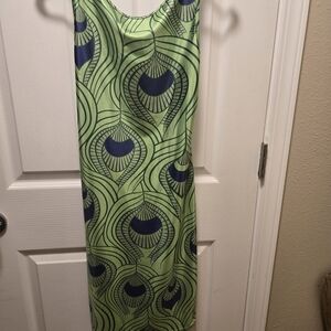 Green and Blue Peacock Dress